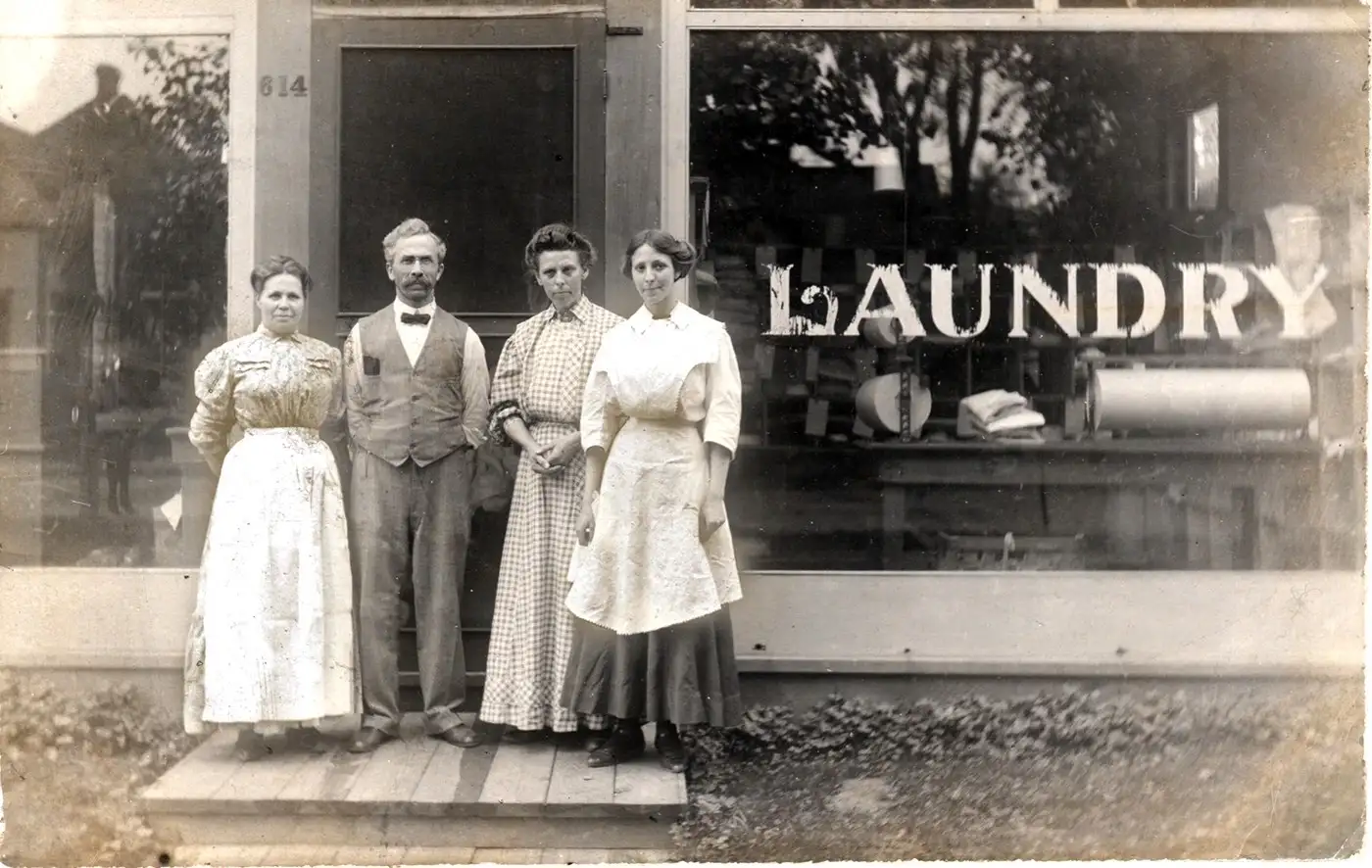 Before automatic washers, steam laundries relieved drudgery